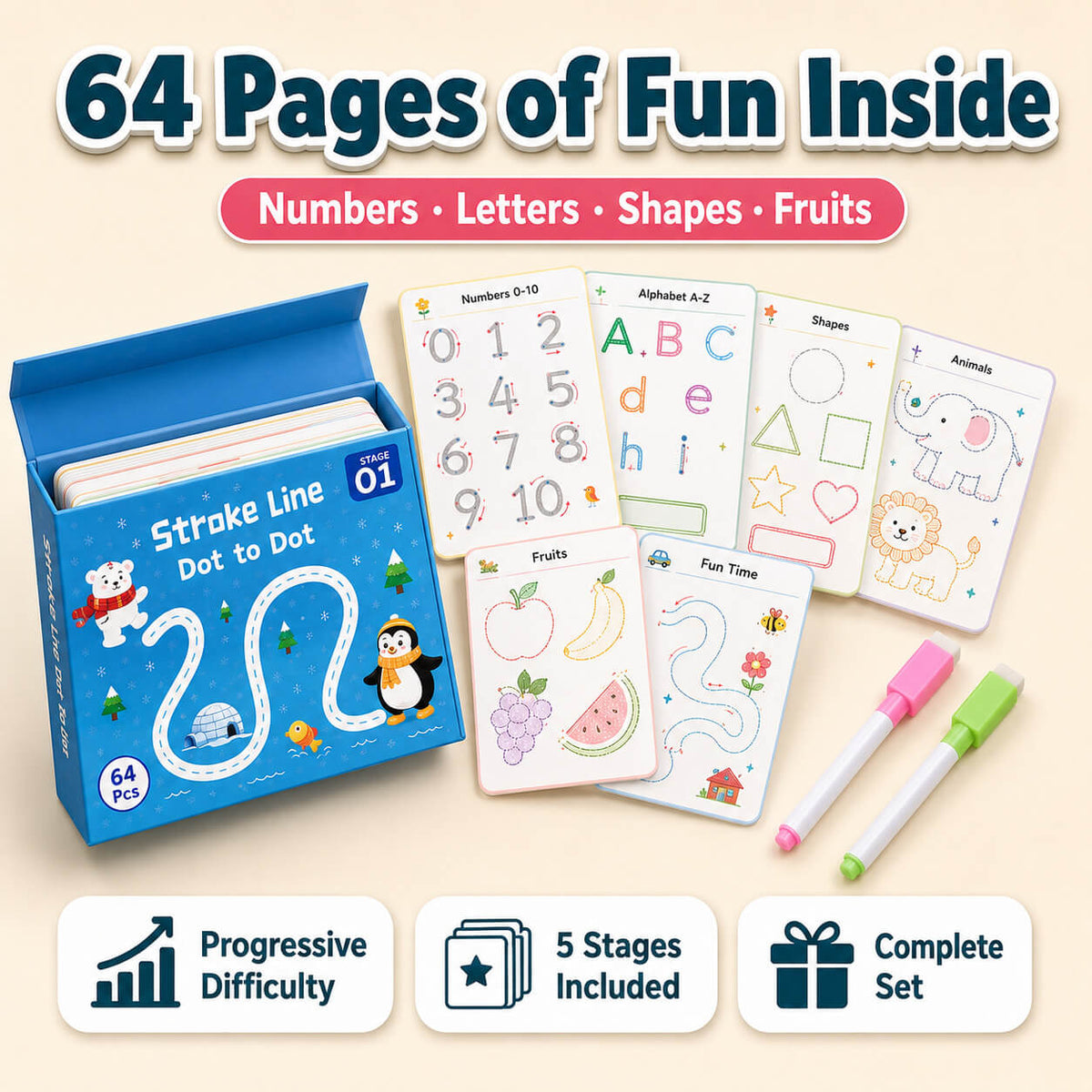 Trace And Erase 64 Reusable Activities For Kids