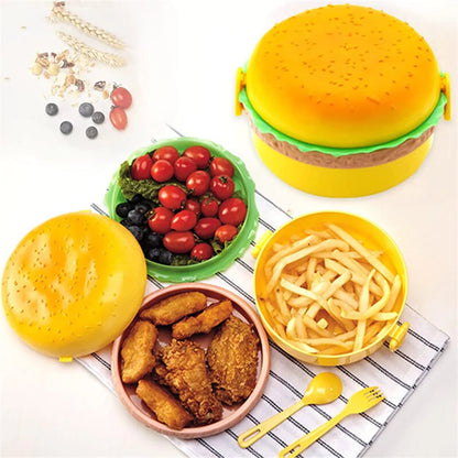 Burger Shape Leak Proof Plastic Lunch Box