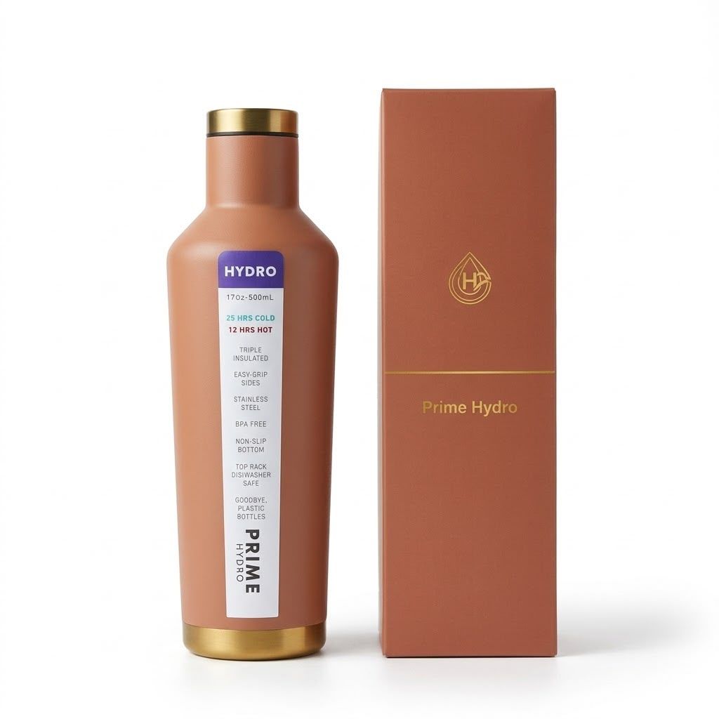 Prime Hydro Triple Insulated Stainless Steel Water Bottle