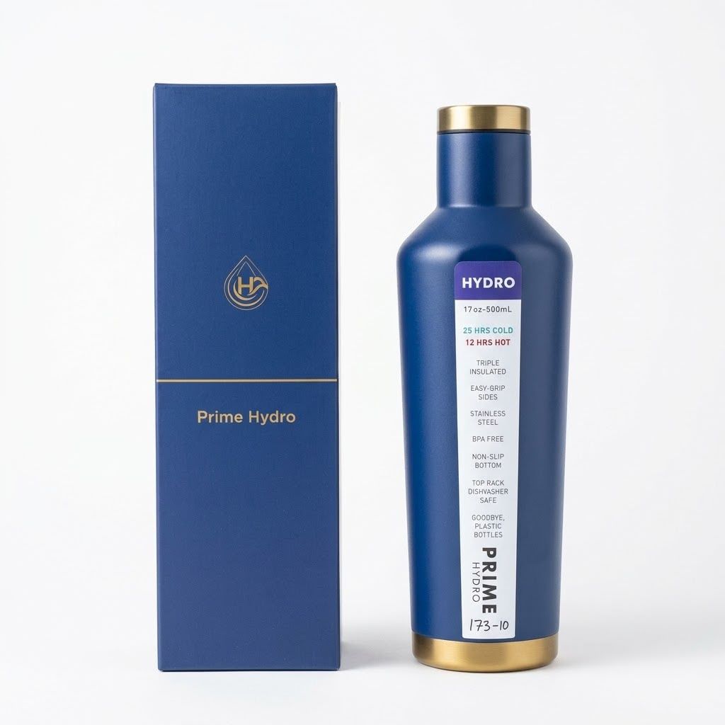 Prime Hydro Triple Insulated Stainless Steel Water Bottle