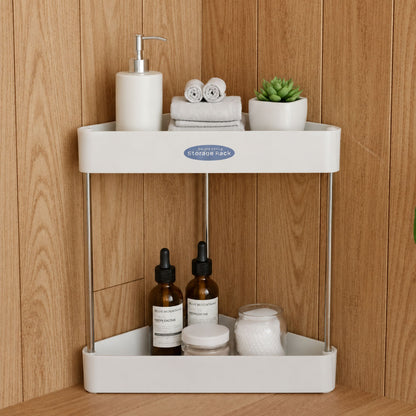 2-Layer Corner Storage Rack Bathroom Kitchen Organizer