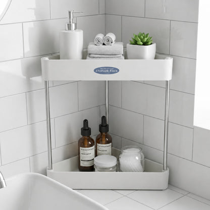 2-Layer Corner Storage Rack Bathroom Kitchen Organizer