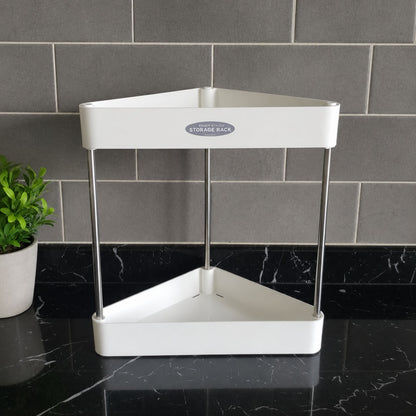 2-Layer Corner Storage Rack Bathroom Kitchen Organizer