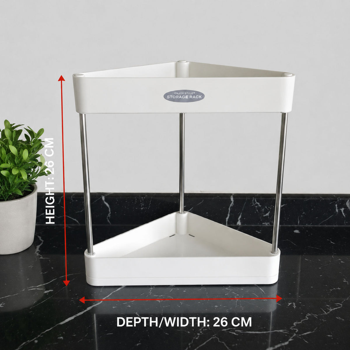 2-Layer Corner Storage Rack Bathroom Kitchen Organizer