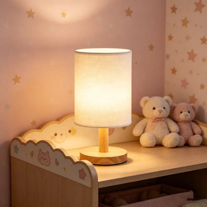 USB Plug Wooden Table Lamp