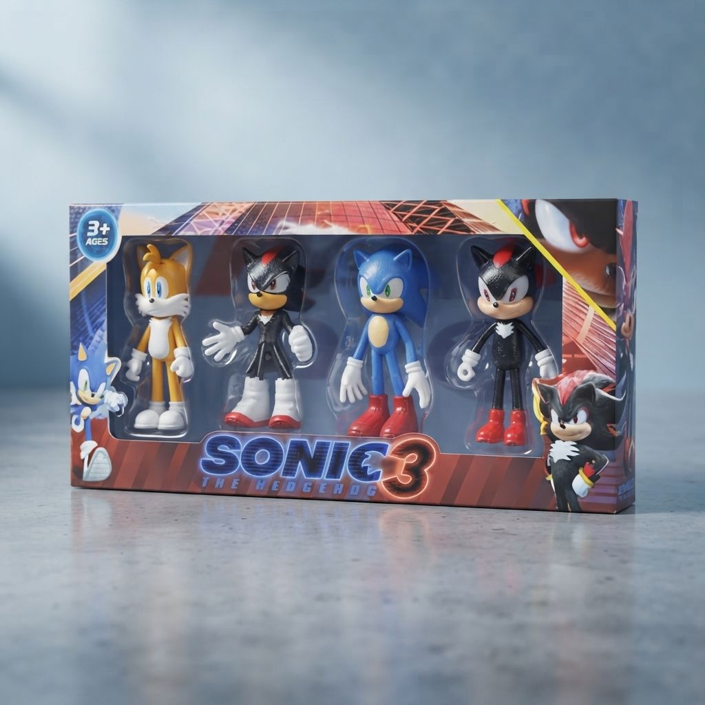 Sonic the Hedgehog 3 Action Figure Set 4.5 Inch