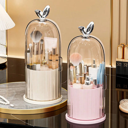360° Rotating Dust-Proof Makeup Organizer With Transparent Lid