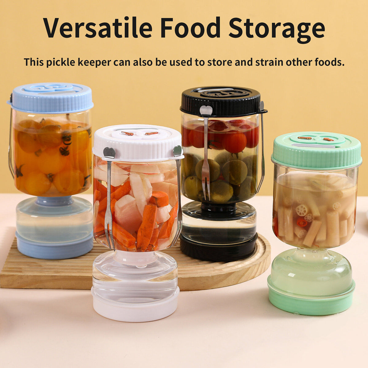 Borosilicate Glass Pickle Jar With Strainer