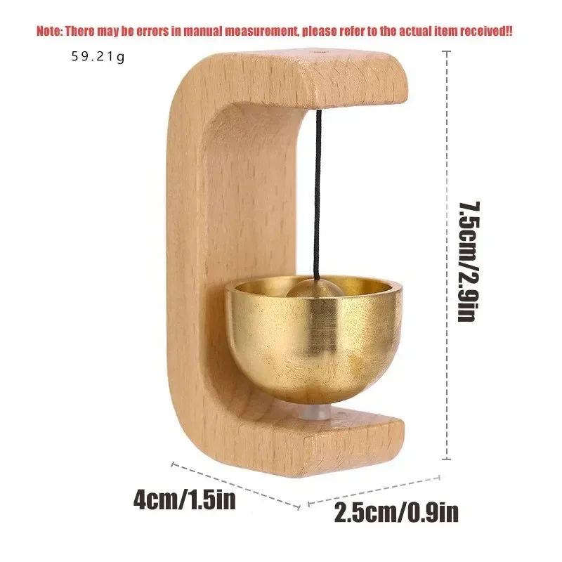 Wooden Hanging Decorative Doorbell With Golden Bell