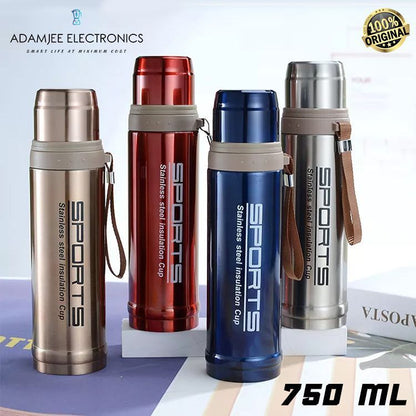 Sports Vacuum Flask 750ml Stainless Steel Water Bottle
