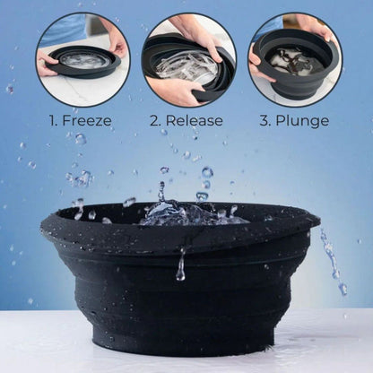 Collapsible Silicone Face Ice Bowl With Ice Tray