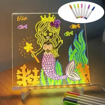 Acrylic LED Drawing Message Board With 7 Neon Pens