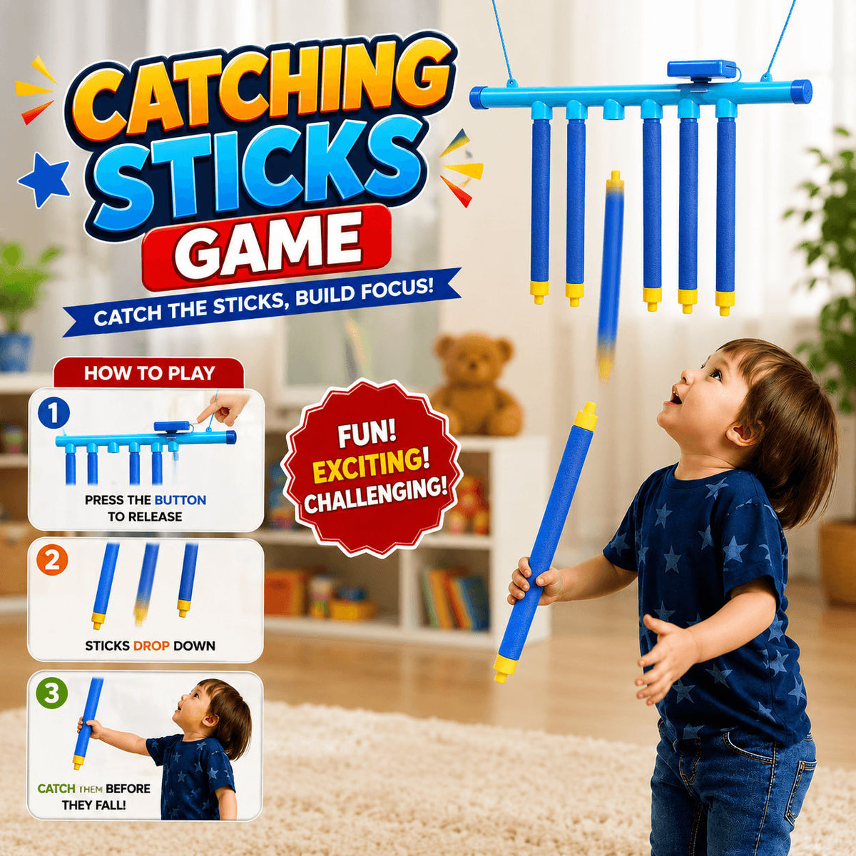 Catching Sticks Reaction Game for Kids HM-02