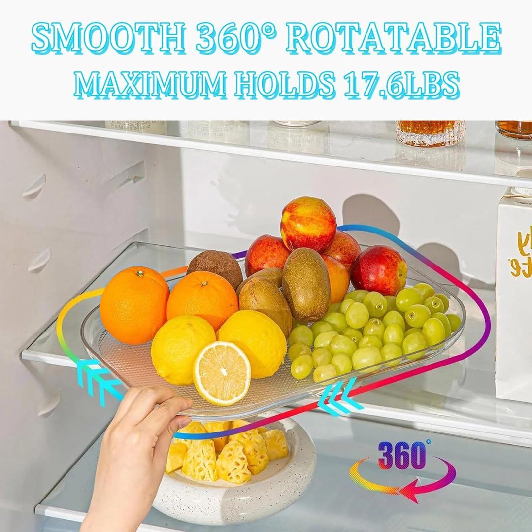 360° Rotating Acrylic Refrigerator Tray
