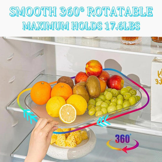 360° Rotating Acrylic Refrigerator Tray