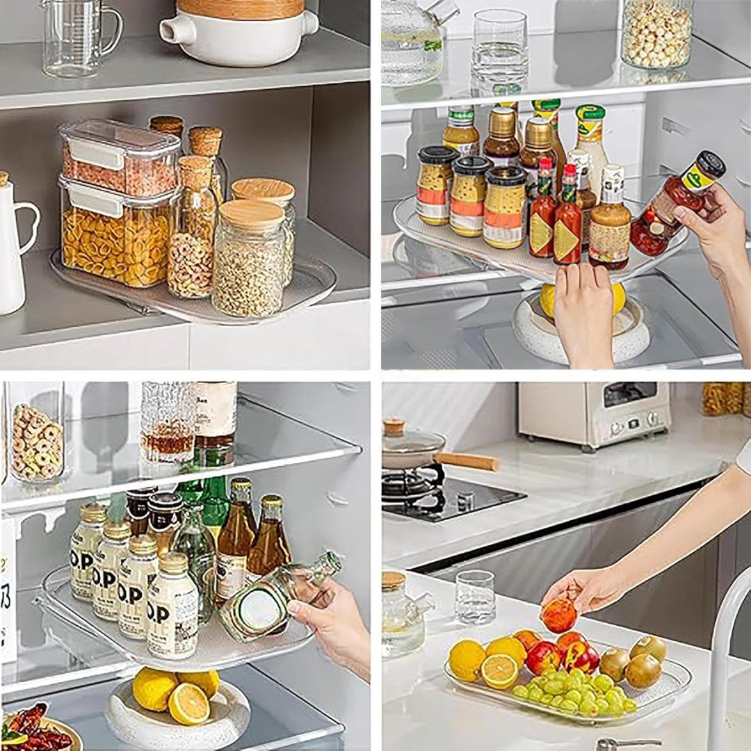 360° Rotating Acrylic Refrigerator Tray
