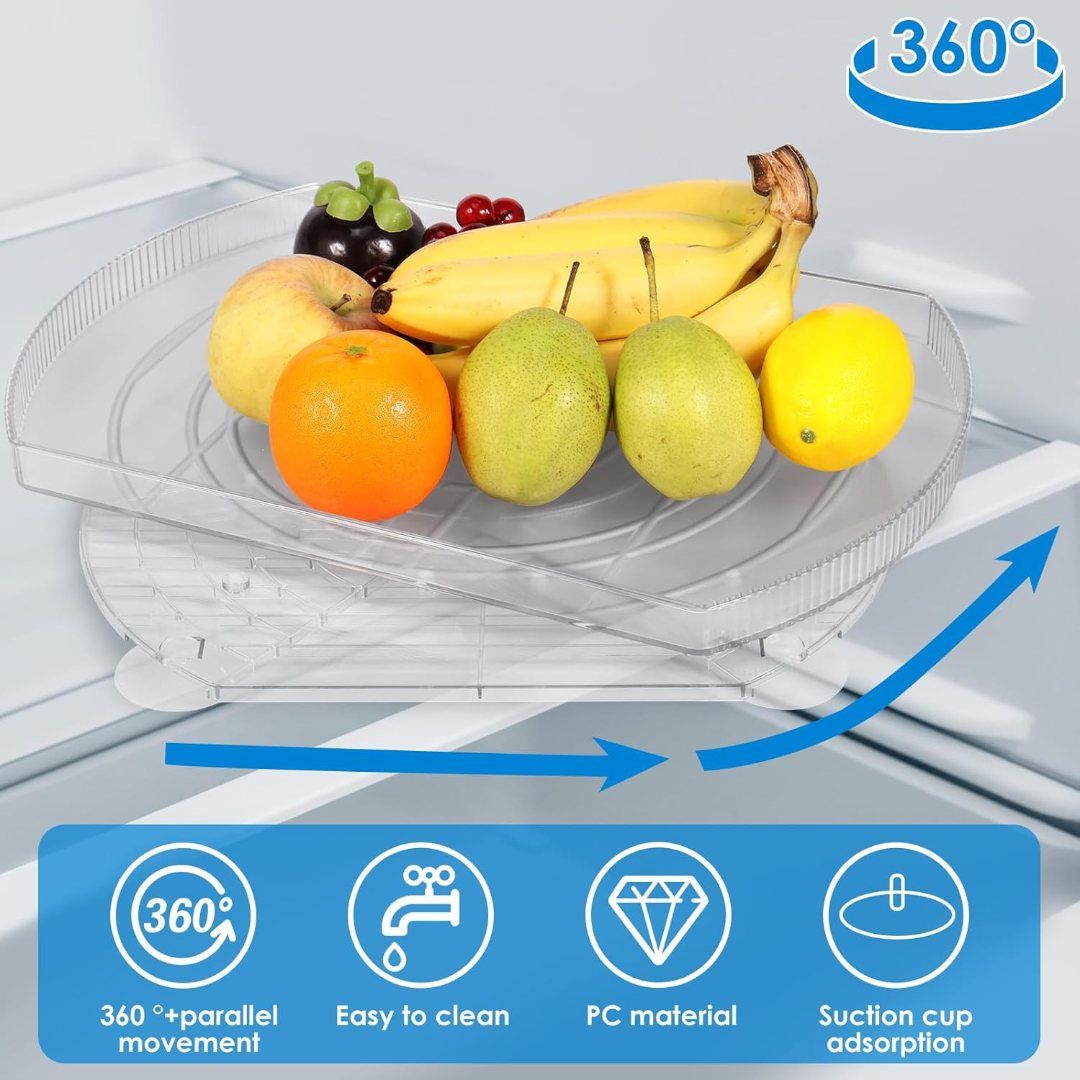 360° Rotating Acrylic Refrigerator Tray