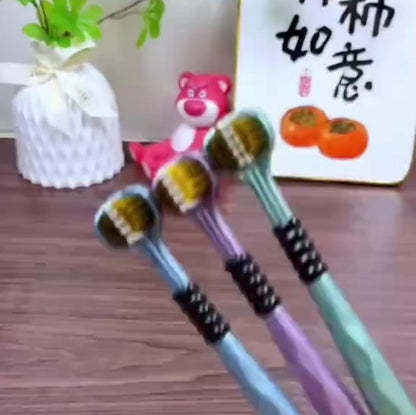 360° Triple-Bristle Efficiency: The Three-Sided Deep Clean Toothbrush