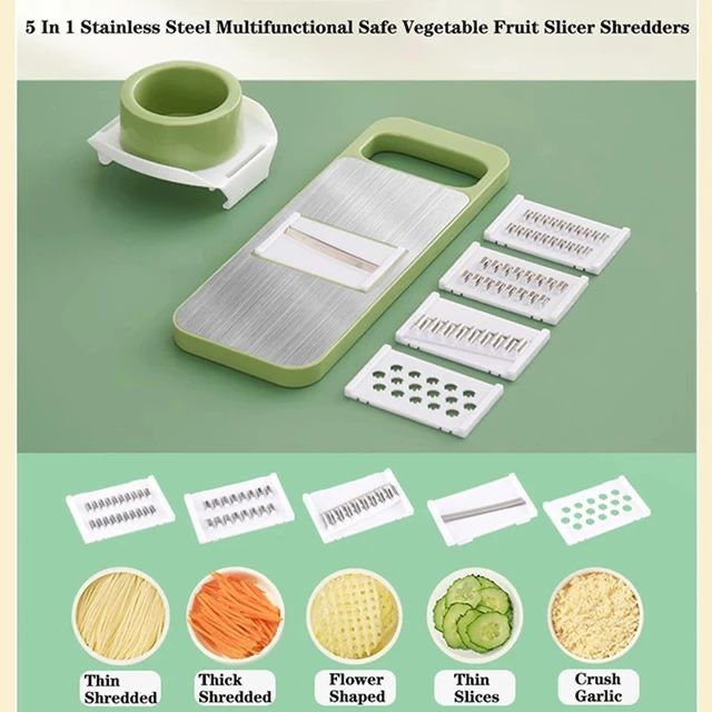 5-in-1 Stainless Steel Multifunctional Vegetable & Fruit Slicer