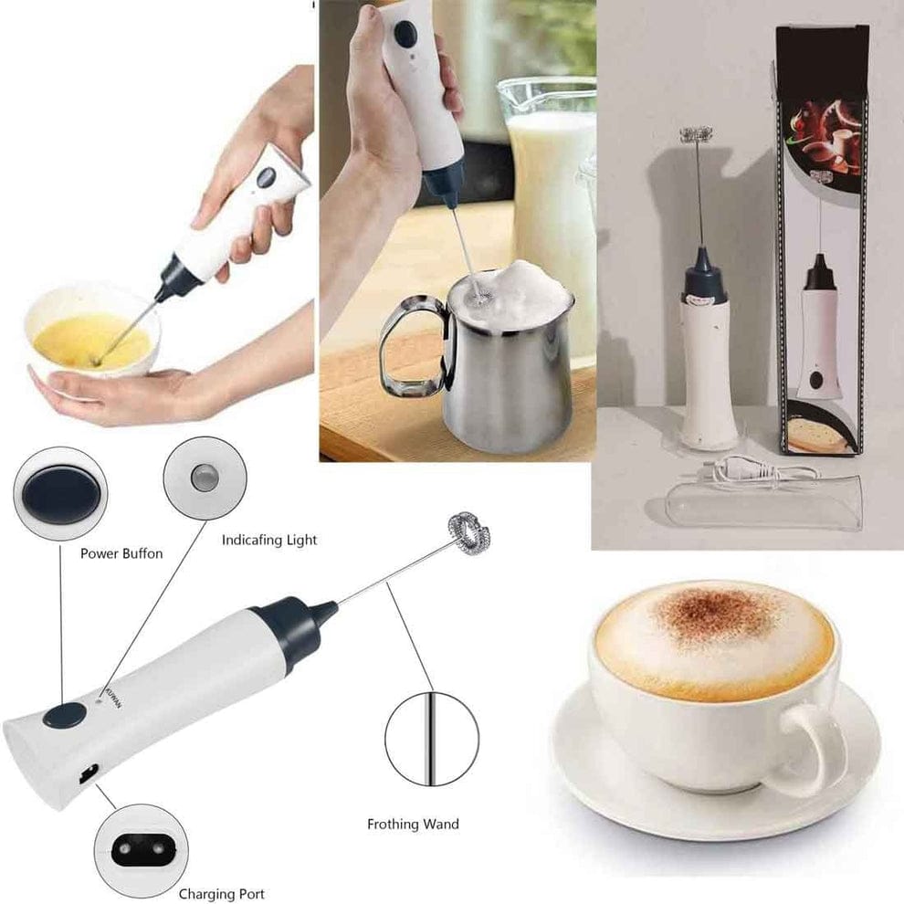 Rechargeable Electric Milk Frother & Coffee Whisk