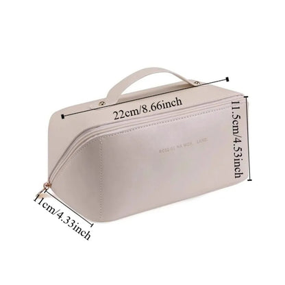 Large Capacity Leather Makeup & Travel Organizer