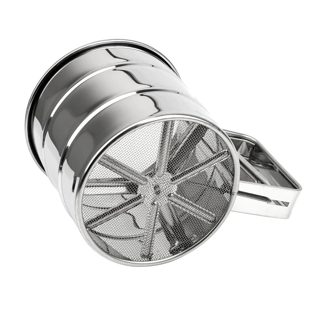 Stainless Steel Hand-Crank Flour Sifter
