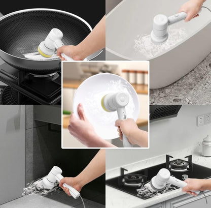 5-in-1 Electric Handheld Power Scrubber - Multi-Functional Cordless Cleaning Brush