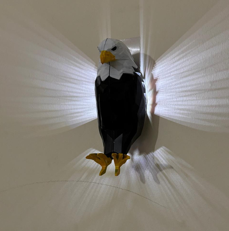 Geometric Bald Eagle LED Ambient Wall Light with Remote Control