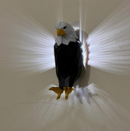 Geometric Bald Eagle LED Ambient Wall Light with Remote Control