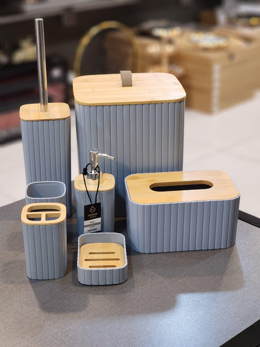 Modern 6-Piece Fluted Bathroom Accessory Set