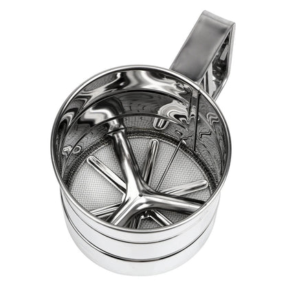 Stainless Steel Hand-Crank Flour Sifter
